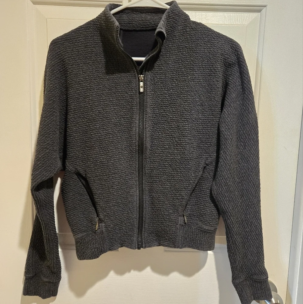 Lululemon size 4 full zip easy going jacket in heathered black - Picture 1 of 11